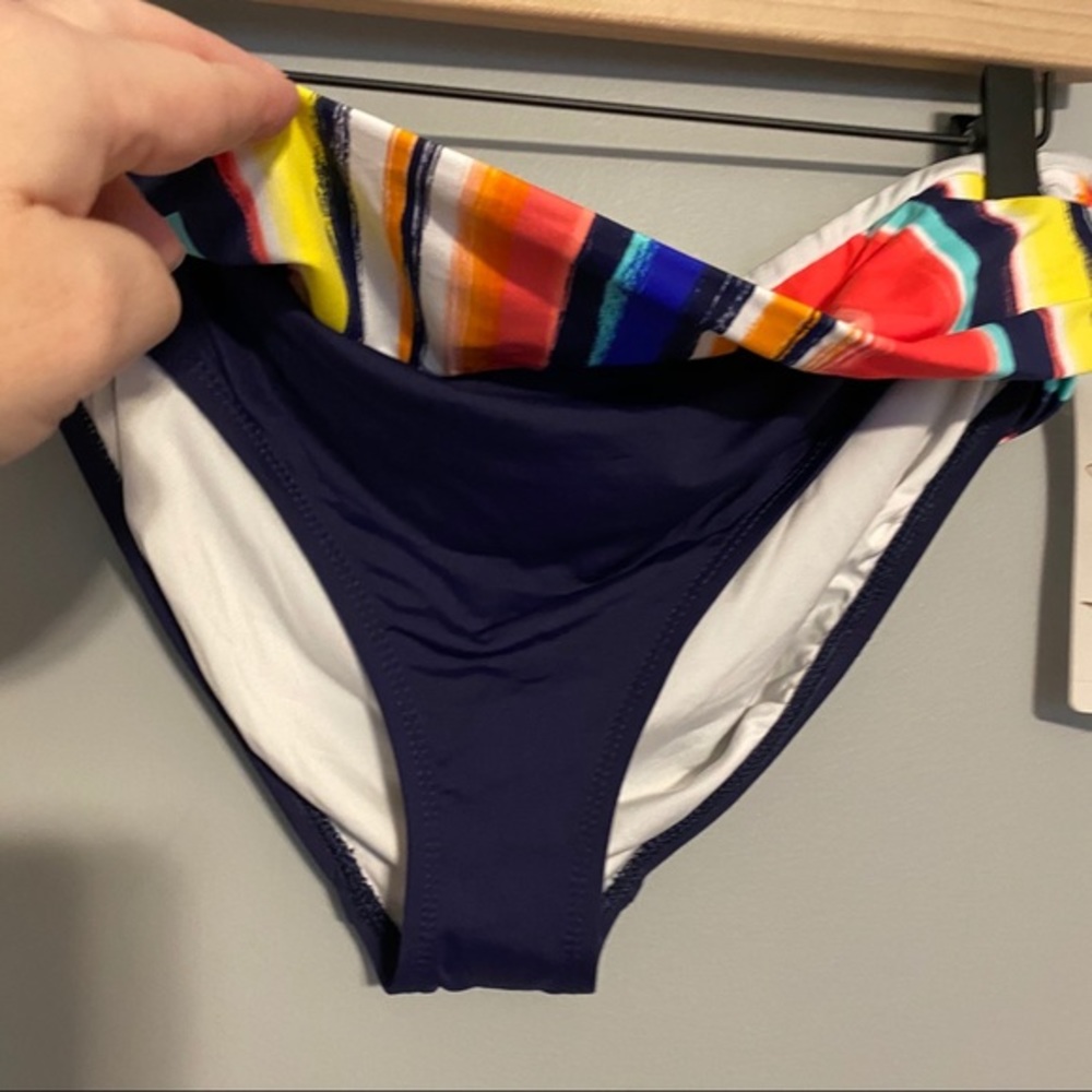 ANNE COLE striped rollover band bikini bot… - Picture 4 of 5
